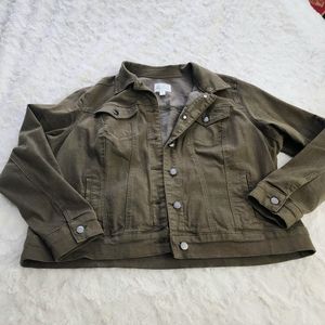 2X Olive Green Denim Jacket